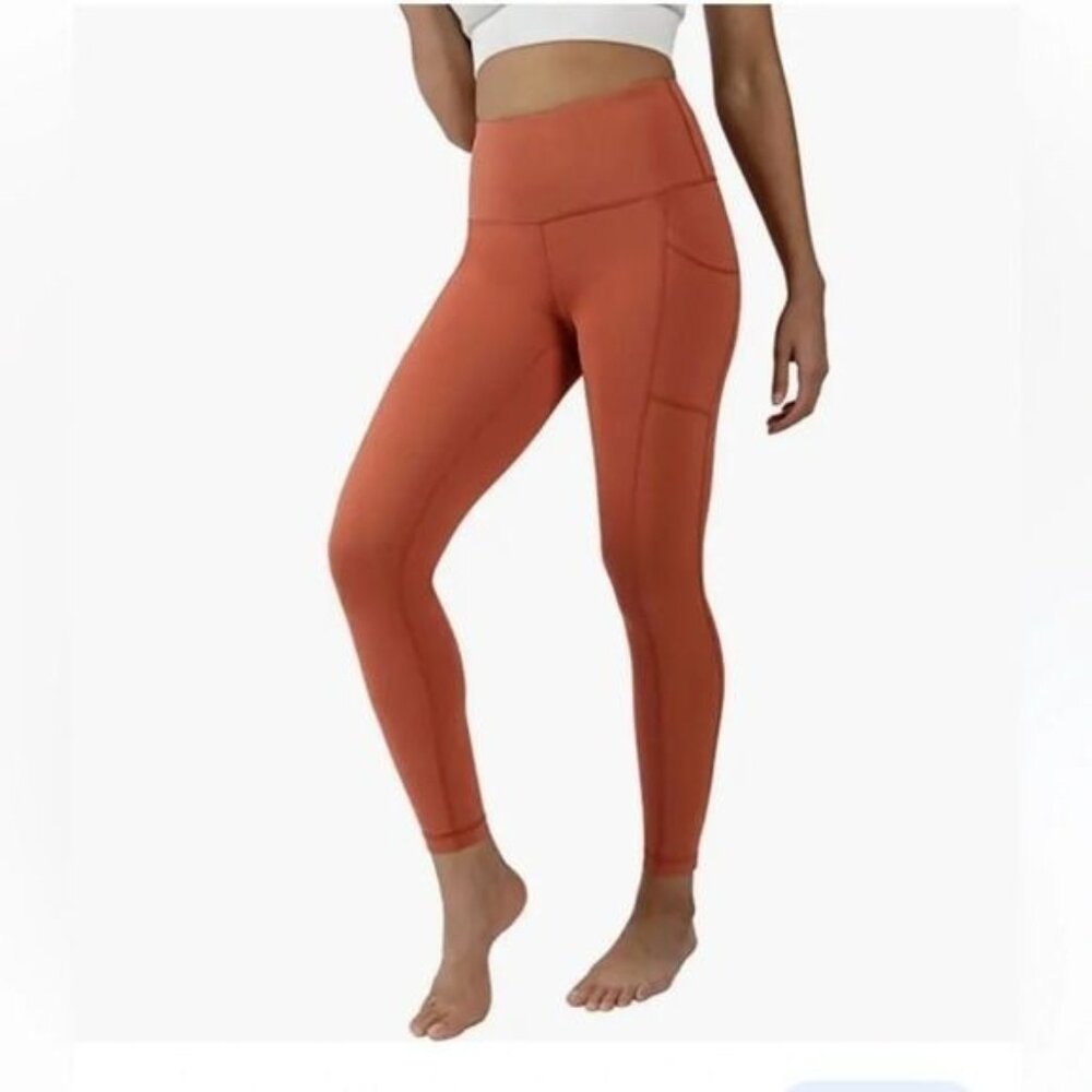Yogalicious High-Waisted Leggings With Pockets Rust Orange S 86% Polyester 14% S